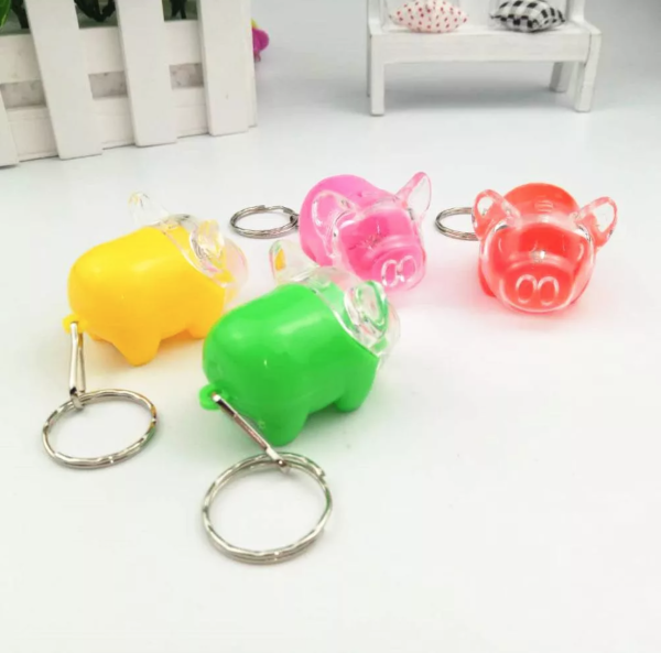 Keychain glowing Pig