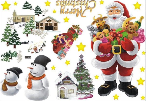 Wall sticker Santa Claus with gifts